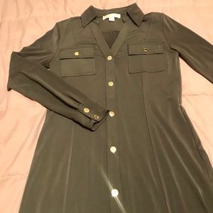 NWOT MK army green button up dress